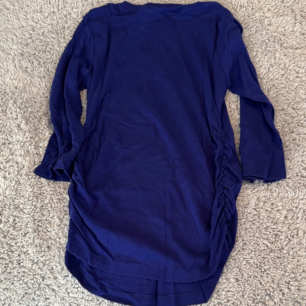 Motherhood Maternity Deep Royal Blue V-Neck Long Sleeve Top - Picture 3 of 4